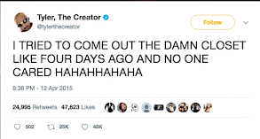 Tyler The Creator's tweet. 