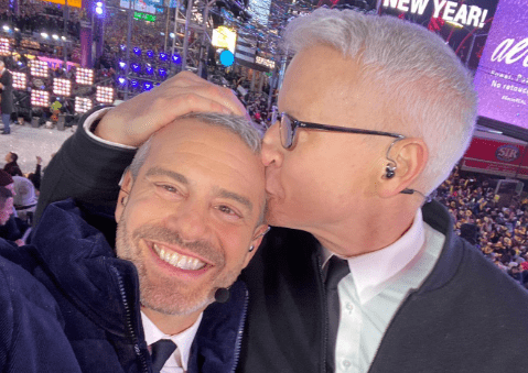 Andy Cohen with his long-time gay dating partner Anderson Cooper. 