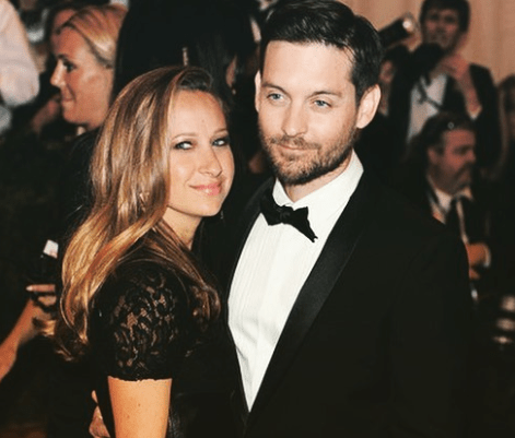 Tobey Maguire with his wife Jennifer Meyer. His married life proves that he isn't gay but straight. 