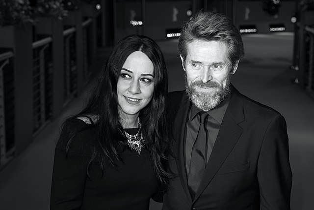 Willem Dafoe with his wife Giada Colagrande. And his married life proves that he isn't gay or bisexual. 