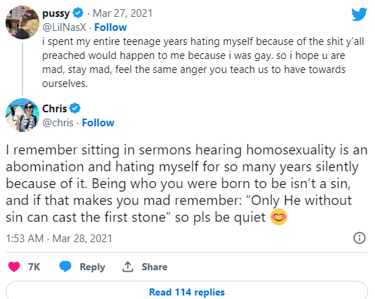 Chris Tyson Tweet about his sexuality. 